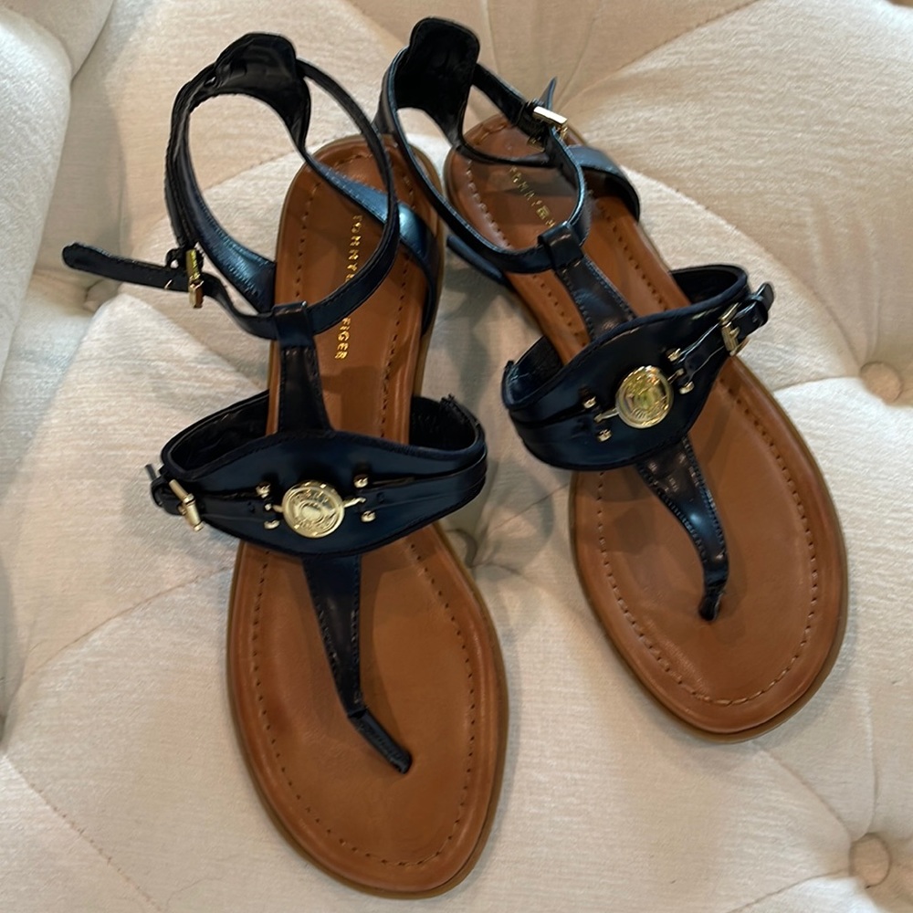 Tommy Hilfiger Navy Blue Flat Sandals